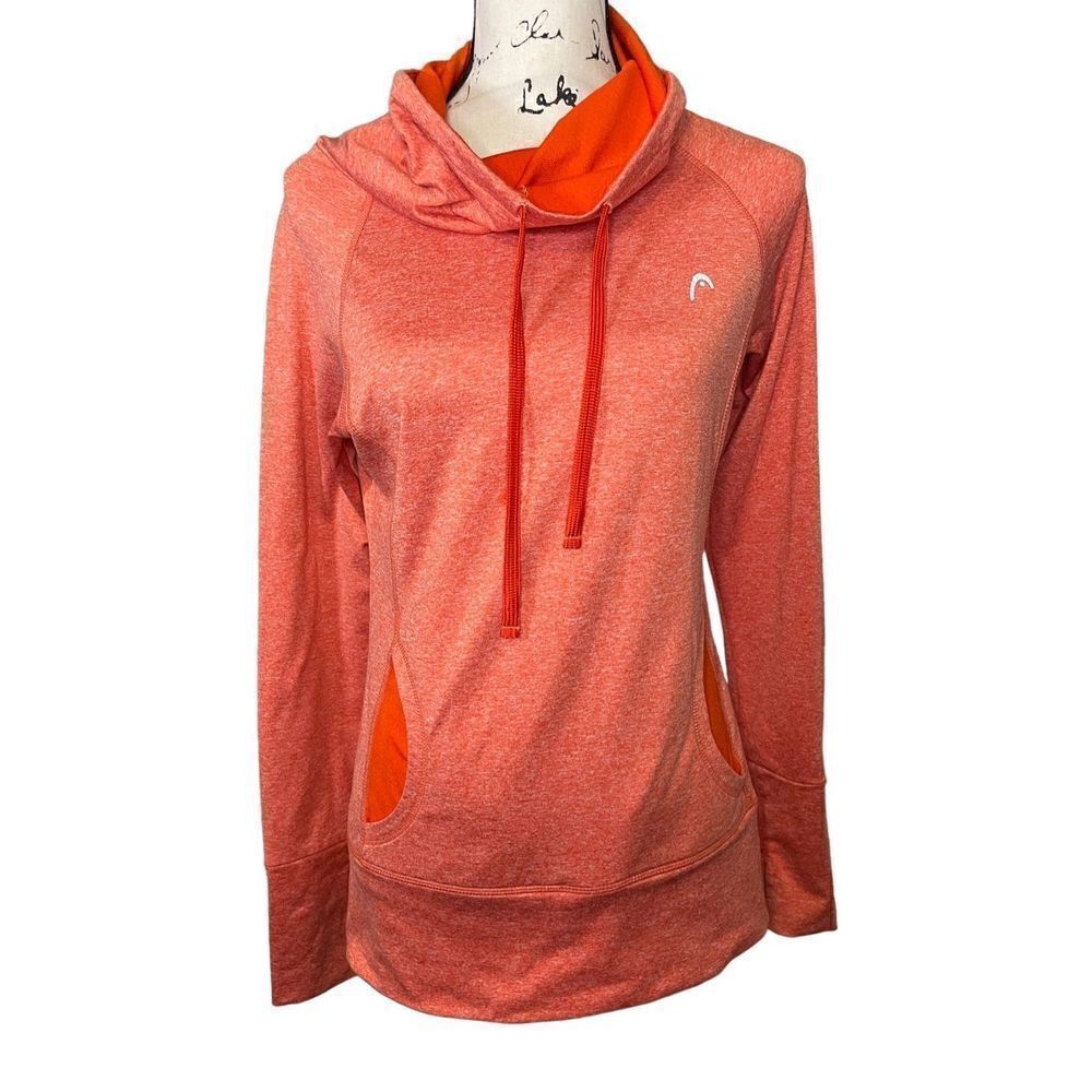 Head‎ Orange Cowl Neck Sweatshirt, Size Small